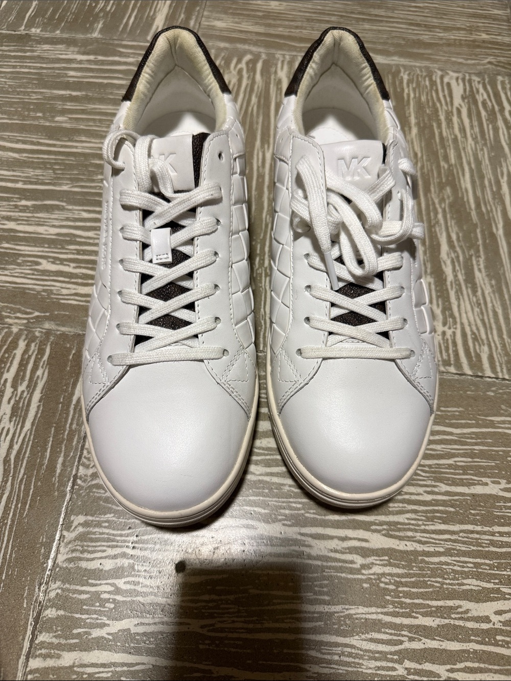 Michael Kors White Sneakers with Brown Accents